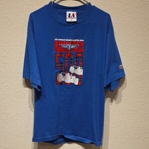 Vintage LA Logo Athletic Indy Indianapolis 500 T Shirt - Medium Blue